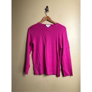 Jones Sport Womens Long Sleeve Shirt Pink Cotton top SZ Small